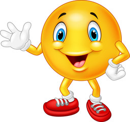 Cartoon emoticon waving hand