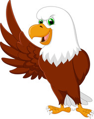 Eagle cartoon waving