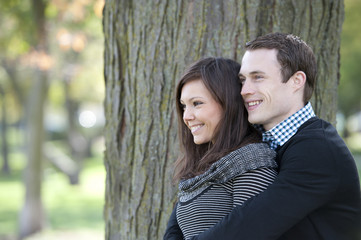 Happy Couple Looking Left