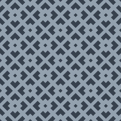 Grey squares shapes on dark background. Seamless pattern