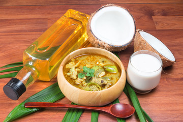 Green pork Curry and Coconut