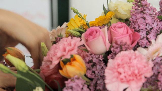 Florist makes bouquet of unearthly beautiful flowers