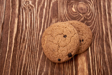 oat cookies on wooden table