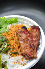 Vietnamese broken rice with grilled pork
