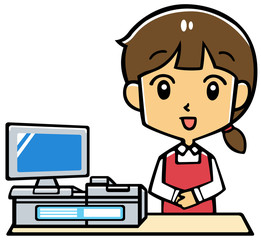 レジ 女性 スタッフ