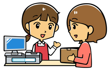 荷物 受付 レジ 接客