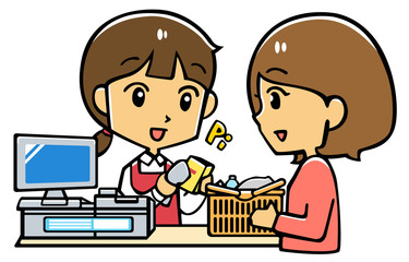 レジ 接客 お買い物 ショッピング