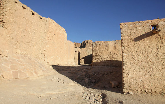 Ruins of mountain oasis Chebika at border of Sahara, Tunisia