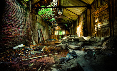 Urbex, interior of an abandoned building