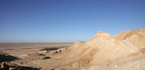 Fototapeta na wymiar Mountain oasis Chebika at border of Sahara, Tunisia