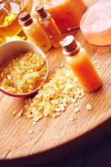 Spa still life with orange sea salt