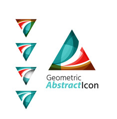 Set of abstract geometric company logo triangle, arrow