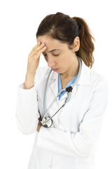 Fototapeta premium Tired female doctor