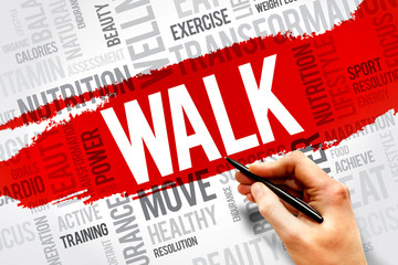 WALK word cloud, fitness, sport, health concept