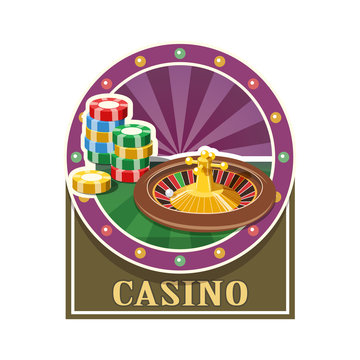Casino. Roulette and counter. Eps10 vector illustration.