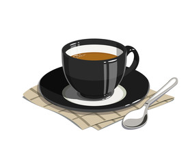 Cup of coffee. Eps10 vector illustrations. Isolated on white