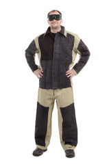 Fototapeta premium Smiling worker with arms on waist.