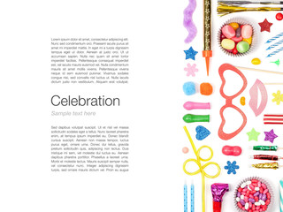 party and celebration elements on white background 