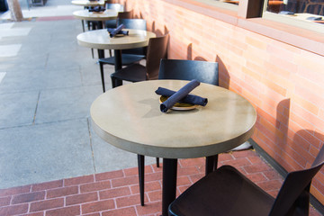 Prepared tables of restaurant