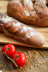 Rye bread baked with coriander