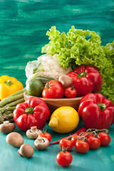 vegetables tomato pepper avocado onion cauliflower lettuce