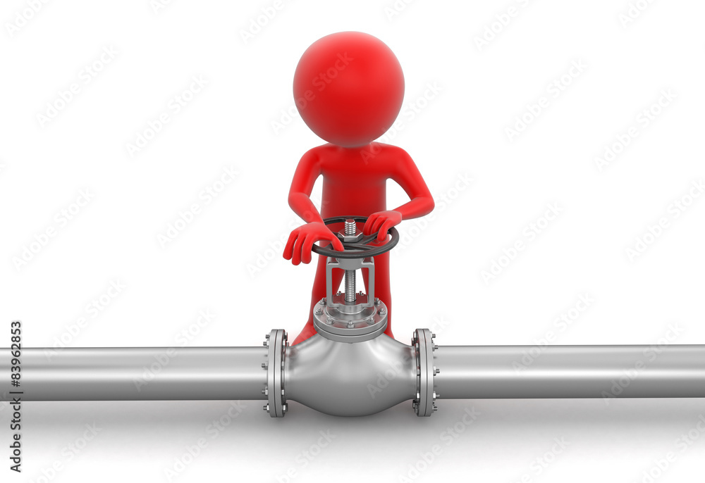 Poster pipeline and man (clipping path included)