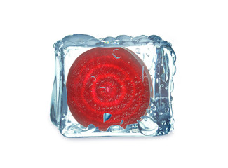 beetroot and ice cube