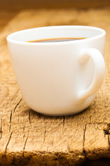 Close up shot of cup of black coffee