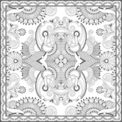 unique coloring book square page for adults - floral authentic c