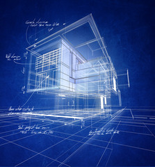 Wireframe modern construction