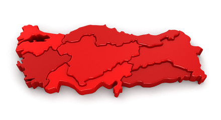 Fototapeta premium Map of Turkey. Image with clipping path.
