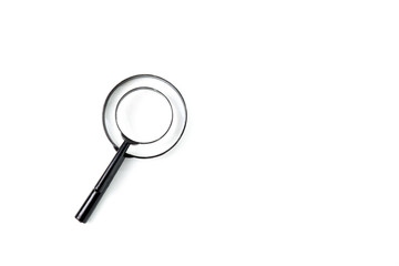Magnifying glass isolated on white with soft shadow
