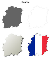 Essonne (Ile-de-France) outline map set