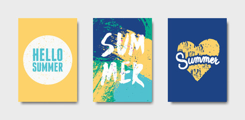 Typographic Summer Design Cards Collection
