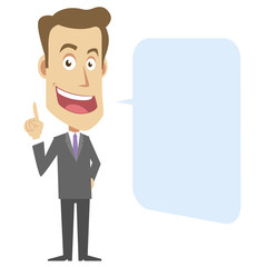 Hombre de negocios con un bocadillo de comic