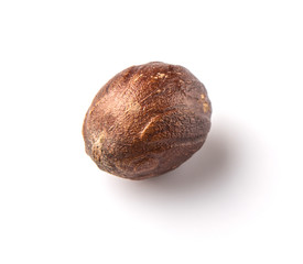 Nutmeg over white background