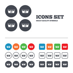 Wash icons. Machine washable at forty degrees.