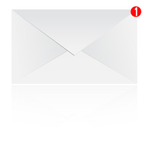 Mail Notification Envelope With Reflection Isolated