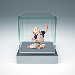 child in a box