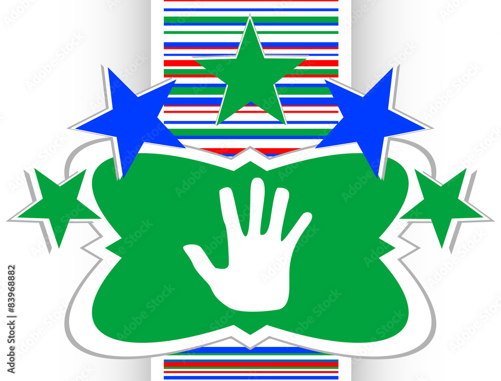 Fototapete hand icon on web button
