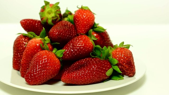 fruits - strawberries - white background studio