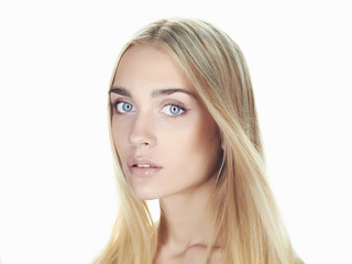 beautiful young woman with long hair.Blond girl.Beauty salon