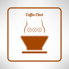 Brown coffee cup made in flat design. Vector