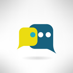 Simple chat icon in modern flat design. Internet messenger
