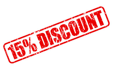 15 percent red stamp text