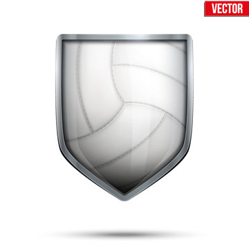 Bright shield in the volleyball ball inside. Vector.