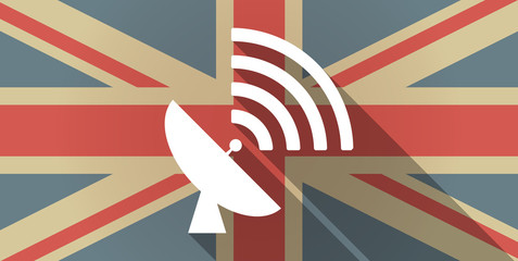 UK flag icon with a satellite dish