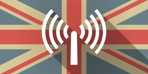 UK flag icon with an antenna