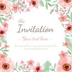 Fototapeta na wymiar Flower Invitation Card