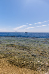 Fototapeta na wymiar Panorama of the beach at reef, Sharm el Sheikh